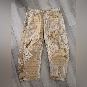 Patchwork Beige and green Pants